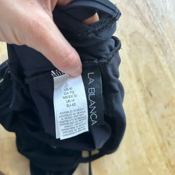 La Blanca Goddess Keyhole Black Halter One-Piece Swimsuit - Picture 2 of 3